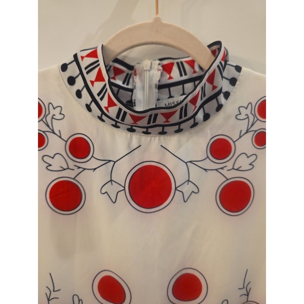 MISSLOOK S Cream Asian-Inspired Retro Mockneck Sleeveless‎ Wide Leg Jumpsuit - Picture 3 of 7